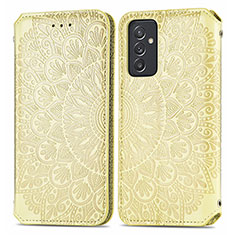 Custodia Portafoglio In Pelle Fantasia Modello Cover con Supporto S01D per Samsung Galaxy A15 LTE Oro