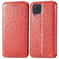 Custodia Portafoglio In Pelle Fantasia Modello Cover con Supporto S01D per Samsung Galaxy A22 4G Rosso