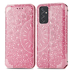 Custodia Portafoglio In Pelle Fantasia Modello Cover con Supporto S01D per Samsung Galaxy A24 4G Oro Rosa