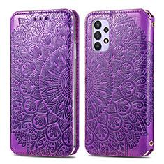 Custodia Portafoglio In Pelle Fantasia Modello Cover con Supporto S01D per Samsung Galaxy A32 4G Viola