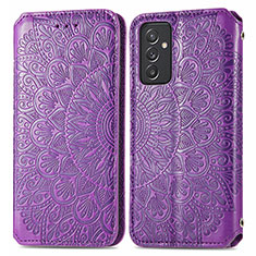 Custodia Portafoglio In Pelle Fantasia Modello Cover con Supporto S01D per Samsung Galaxy A35 5G Viola