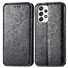 Custodia Portafoglio In Pelle Fantasia Modello Cover con Supporto S01D per Samsung Galaxy A53 5G Nero