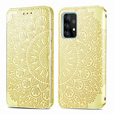 Custodia Portafoglio In Pelle Fantasia Modello Cover con Supporto S01D per Samsung Galaxy A72 4G Oro
