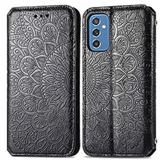 Custodia Portafoglio In Pelle Fantasia Modello Cover con Supporto S01D per Samsung Galaxy M52 5G Nero