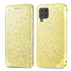 Custodia Portafoglio In Pelle Fantasia Modello Cover con Supporto S01D per Samsung Galaxy M62 4G Oro