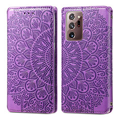 Custodia Portafoglio In Pelle Fantasia Modello Cover con Supporto S01D per Samsung Galaxy Note 20 Ultra 5G Viola