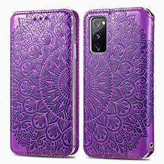 Custodia Portafoglio In Pelle Fantasia Modello Cover con Supporto S01D per Samsung Galaxy S20 FE (2022) 5G Viola