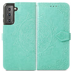 Custodia Portafoglio In Pelle Fantasia Modello Cover con Supporto S01D per Samsung Galaxy S24 Plus 5G Verde