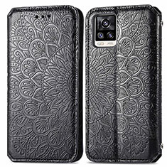 Custodia Portafoglio In Pelle Fantasia Modello Cover con Supporto S01D per Vivo V20 (2021) Nero