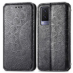 Custodia Portafoglio In Pelle Fantasia Modello Cover con Supporto S01D per Vivo V21e 5G Nero