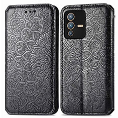 Custodia Portafoglio In Pelle Fantasia Modello Cover con Supporto S01D per Vivo V23 Pro 5G Nero