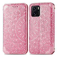 Custodia Portafoglio In Pelle Fantasia Modello Cover con Supporto S01D per Vivo Y01 Oro Rosa