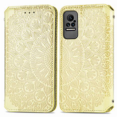 Custodia Portafoglio In Pelle Fantasia Modello Cover con Supporto S01D per Xiaomi Civi 1S 5G Oro