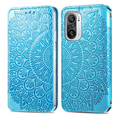 Custodia Portafoglio In Pelle Fantasia Modello Cover con Supporto S01D per Xiaomi Mi 11i 5G Blu