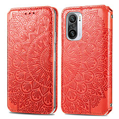 Custodia Portafoglio In Pelle Fantasia Modello Cover con Supporto S01D per Xiaomi Mi 11i 5G Rosso