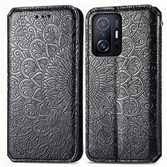 Custodia Portafoglio In Pelle Fantasia Modello Cover con Supporto S01D per Xiaomi Mi 11T Pro 5G Nero