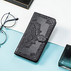 Custodia Portafoglio In Pelle Fantasia Modello Cover con Supporto S01D per Xiaomi Poco C55 Nero