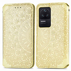 Custodia Portafoglio In Pelle Fantasia Modello Cover con Supporto S01D per Xiaomi Poco F4 5G Oro