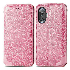 Custodia Portafoglio In Pelle Fantasia Modello Cover con Supporto S01D per Xiaomi Poco F4 GT 5G Oro Rosa