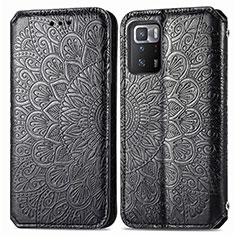 Custodia Portafoglio In Pelle Fantasia Modello Cover con Supporto S01D per Xiaomi Poco X3 GT 5G Nero