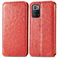 Custodia Portafoglio In Pelle Fantasia Modello Cover con Supporto S01D per Xiaomi Poco X3 GT 5G Rosso