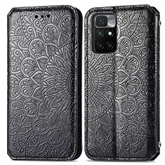 Custodia Portafoglio In Pelle Fantasia Modello Cover con Supporto S01D per Xiaomi Redmi 10 (2022) Nero