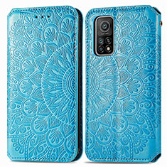 Custodia Portafoglio In Pelle Fantasia Modello Cover con Supporto S01D per Xiaomi Redmi K30S 5G Blu