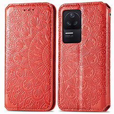 Custodia Portafoglio In Pelle Fantasia Modello Cover con Supporto S01D per Xiaomi Redmi K40S 5G Rosso