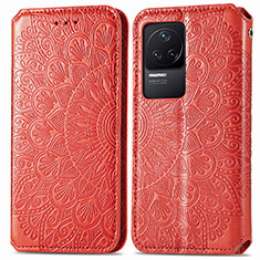 Custodia Portafoglio In Pelle Fantasia Modello Cover con Supporto S01D per Xiaomi Redmi K50 5G Rosso