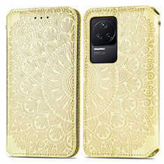 Custodia Portafoglio In Pelle Fantasia Modello Cover con Supporto S01D per Xiaomi Redmi K50 Pro 5G Oro