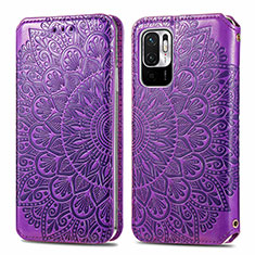 Custodia Portafoglio In Pelle Fantasia Modello Cover con Supporto S01D per Xiaomi Redmi Note 10T 5G Viola