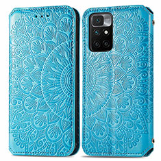 Custodia Portafoglio In Pelle Fantasia Modello Cover con Supporto S01D per Xiaomi Redmi Note 11 4G (2021) Blu