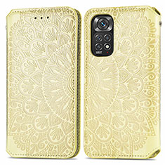 Custodia Portafoglio In Pelle Fantasia Modello Cover con Supporto S01D per Xiaomi Redmi Note 11 4G (2022) Oro