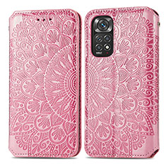 Custodia Portafoglio In Pelle Fantasia Modello Cover con Supporto S01D per Xiaomi Redmi Note 11 4G (2022) Oro Rosa