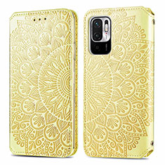 Custodia Portafoglio In Pelle Fantasia Modello Cover con Supporto S01D per Xiaomi Redmi Note 11 SE 5G Oro