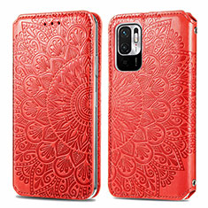 Custodia Portafoglio In Pelle Fantasia Modello Cover con Supporto S01D per Xiaomi Redmi Note 11 SE 5G Rosso