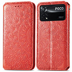 Custodia Portafoglio In Pelle Fantasia Modello Cover con Supporto S01D per Xiaomi Redmi Note 11E Pro 5G Rosso