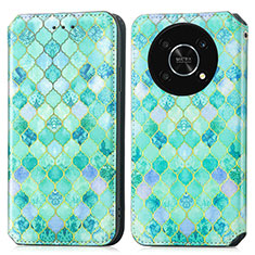 Custodia Portafoglio In Pelle Fantasia Modello Cover con Supporto S02D per Huawei Enjoy 50 Pro Verde