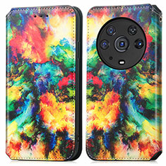 Custodia Portafoglio In Pelle Fantasia Modello Cover con Supporto S02D per Huawei Honor Magic3 Pro 5G Multicolore