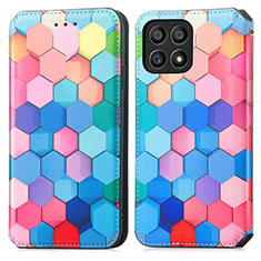 Custodia Portafoglio In Pelle Fantasia Modello Cover con Supporto S02D per Huawei Honor X30i Colorato