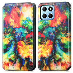 Custodia Portafoglio In Pelle Fantasia Modello Cover con Supporto S02D per Huawei Honor X6 5G Multicolore