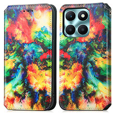 Custodia Portafoglio In Pelle Fantasia Modello Cover con Supporto S02D per Huawei Honor X8b Multicolore