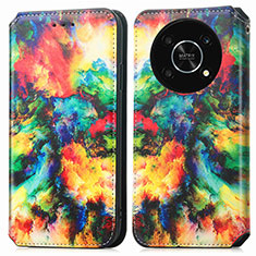 Custodia Portafoglio In Pelle Fantasia Modello Cover con Supporto S02D per Huawei Honor X9 5G Multicolore