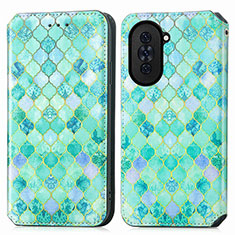 Custodia Portafoglio In Pelle Fantasia Modello Cover con Supporto S02D per Huawei Nova 10 Pro Verde