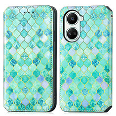 Custodia Portafoglio In Pelle Fantasia Modello Cover con Supporto S02D per Huawei Nova 10 SE Verde