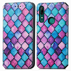 Custodia Portafoglio In Pelle Fantasia Modello Cover con Supporto S02D per Huawei P Smart Z (2019) Viola