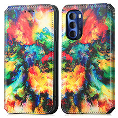 Custodia Portafoglio In Pelle Fantasia Modello Cover con Supporto S02D per Motorola Moto G Stylus (2022) 4G Multicolore