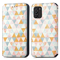 Custodia Portafoglio In Pelle Fantasia Modello Cover con Supporto S02D per Nokia G100 Bianco