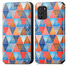 Custodia Portafoglio In Pelle Fantasia Modello Cover con Supporto S02D per Nokia G100 Marrone