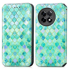 Custodia Portafoglio In Pelle Fantasia Modello Cover con Supporto S02D per OnePlus 11R 5G Verde